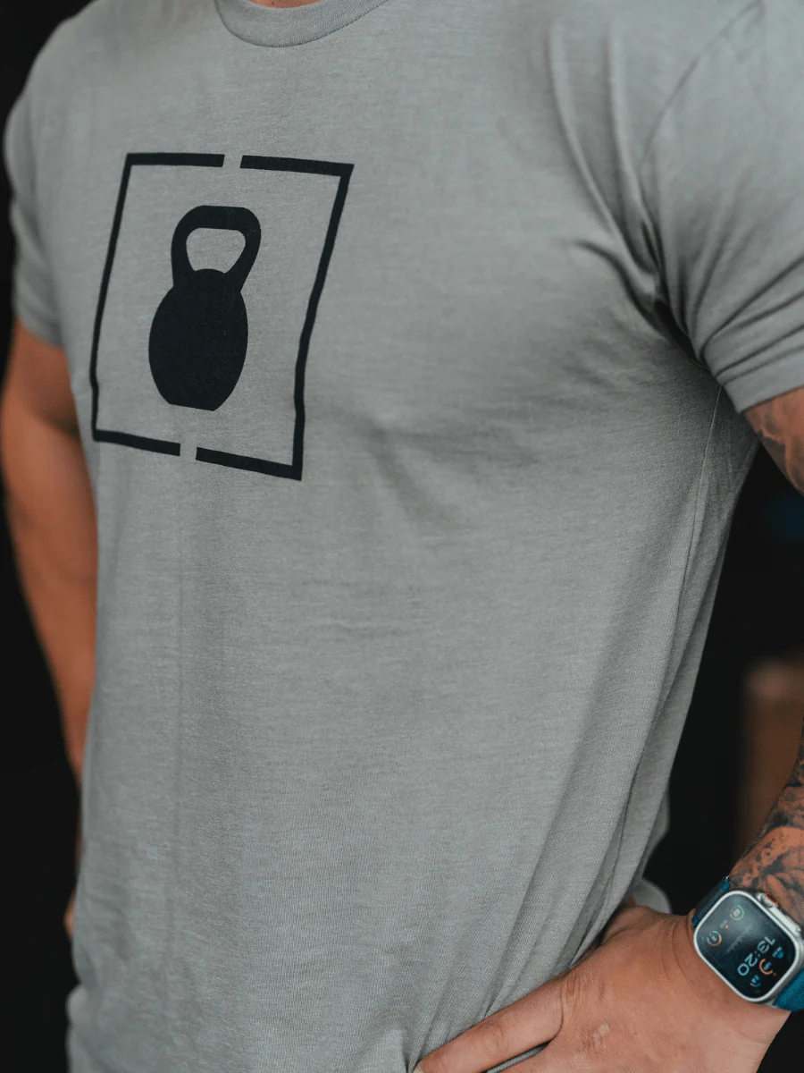 Grey Kettlebell Patch T-Shirt - Image 3